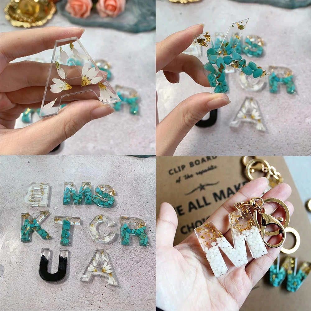English Alphabet Epoxy Resin Molds Letter UV Resin Mold Silicone For DIY Jewelry Making Findings Supplies Casting Molds