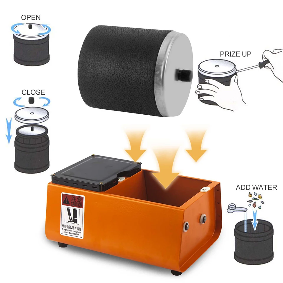 Mini Rotary Tumbler Polishing Machine for Jewelry Making Gold Silver Metal Finishing Barrel Polisher Tool