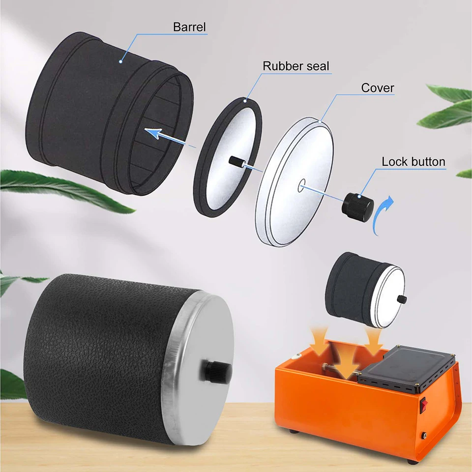 Mini Rotary Tumbler Polishing Machine for Jewelry Making Gold Silver Metal Finishing Barrel Polisher Tool
