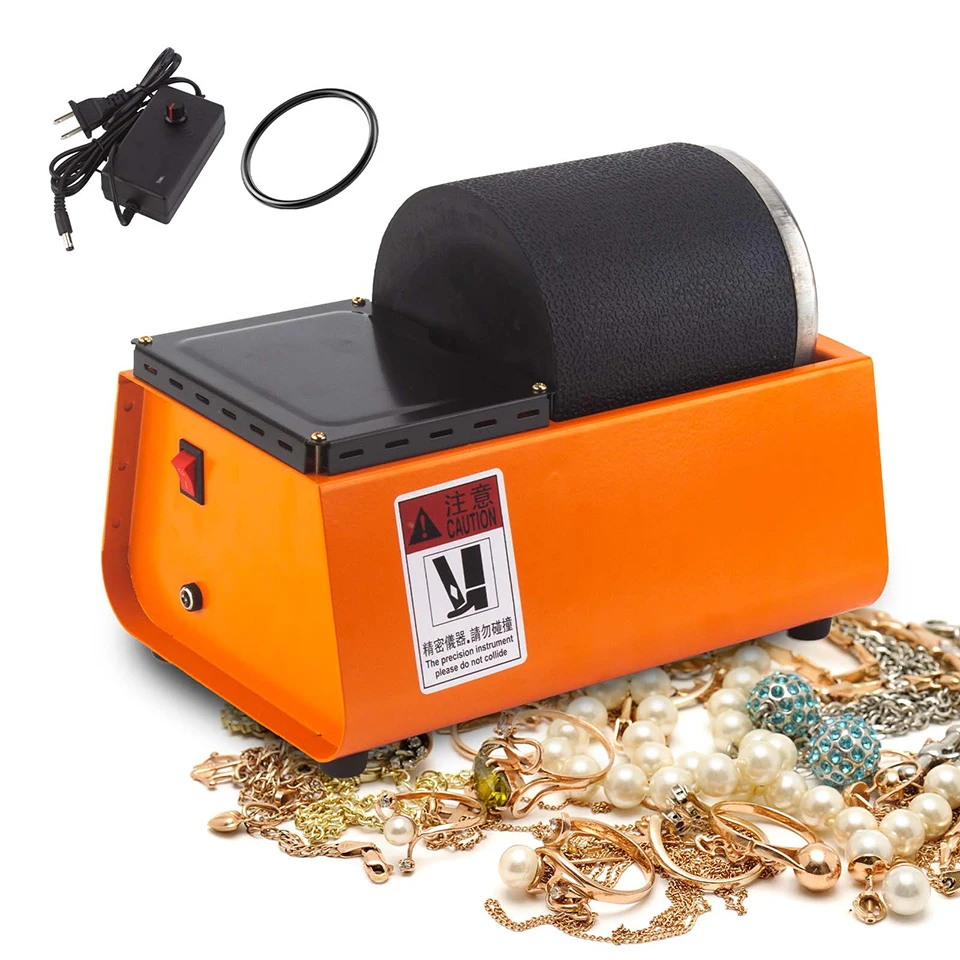 Mini Rotary Tumbler Polishing Machine for Jewelry Making Gold Silver Metal Finishing Barrel Polisher Tool