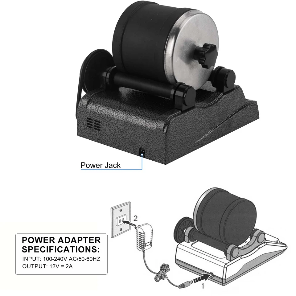 Jewelry Rotary Tumbler Polisher DT-50 Mini Barrel Finishing Machine 500ml for Metal, Stone and Jewelry Making