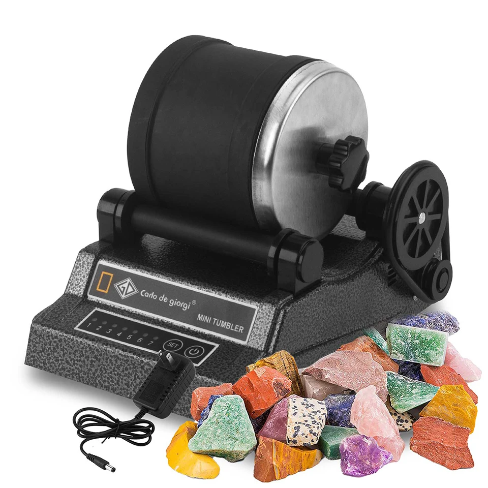 Jewelry Rotary Tumbler Polisher DT-50 Mini Barrel Finishing Machine 500ml for Metal, Stone and Jewelry Making