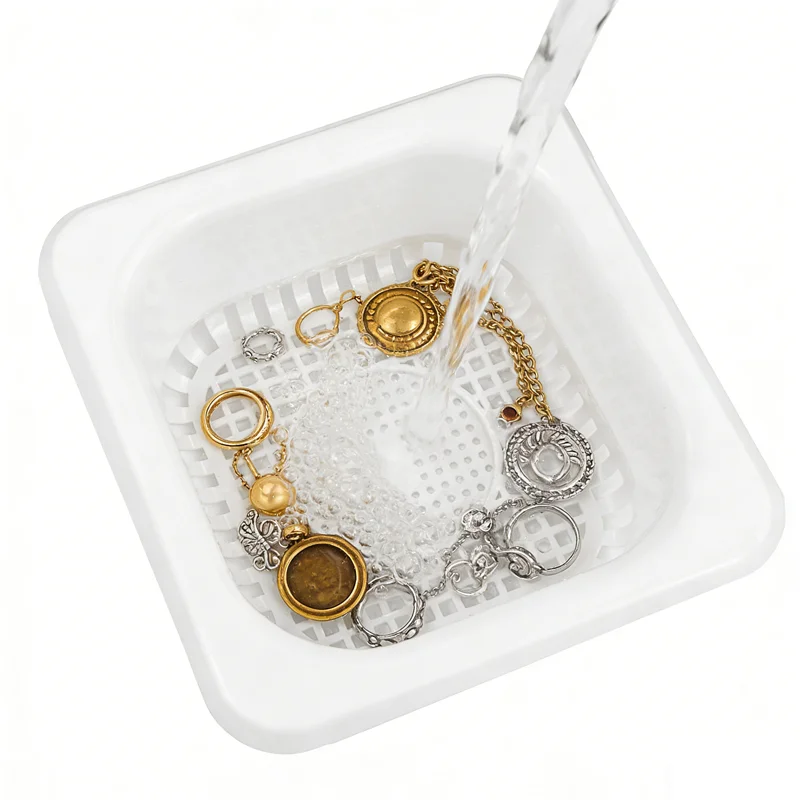 NIUPIKA Ultrasonic Cleaning Basket for Jewelry, Universal Container for Metal, Brass, Golden, Silver Cleaner