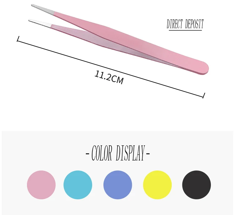 Colorful Macaron Hand Account Tweezers Stainless Steel High Elastic Thickened DIY Sticker Eyelash Clip Drill Accessories Toolset