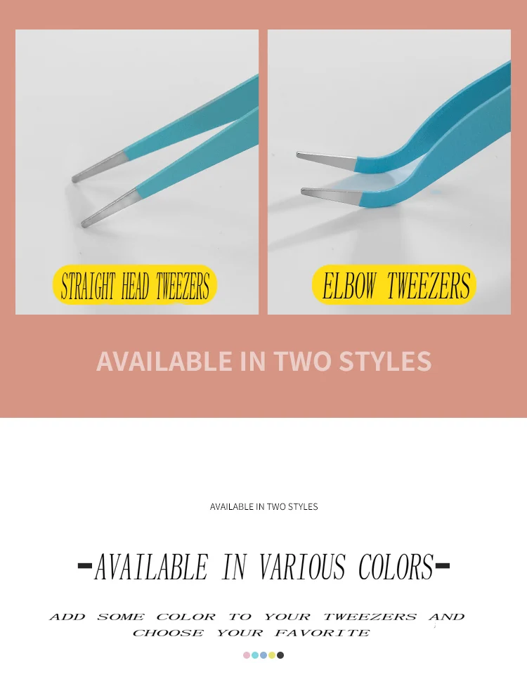Colorful Macaron Hand Account Tweezers Stainless Steel High Elastic Thickened DIY Sticker Eyelash Clip Drill Accessories Toolset