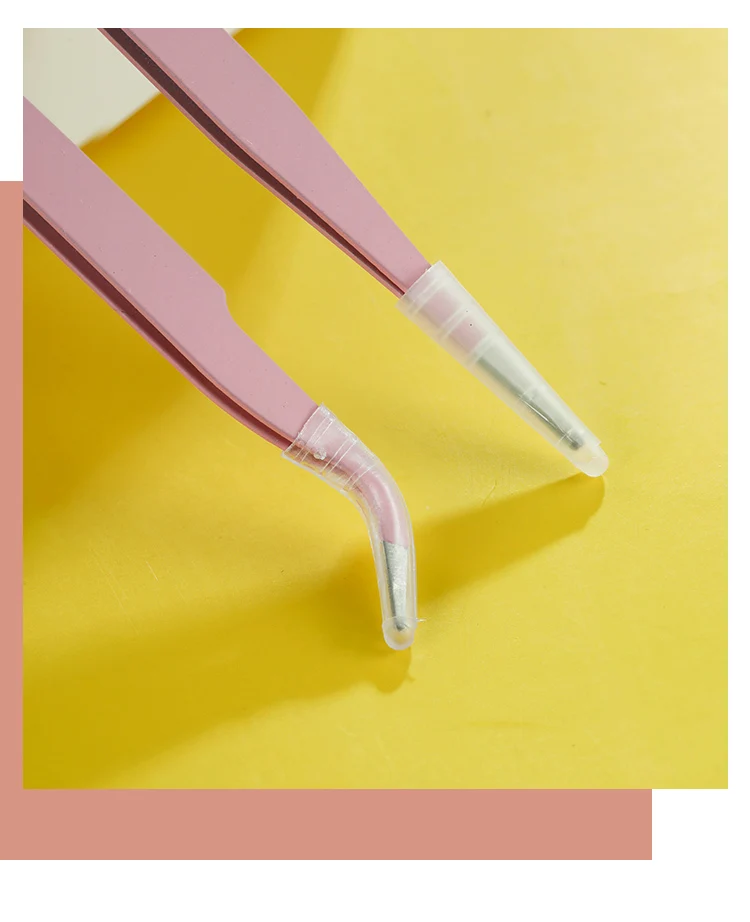 Colorful Macaron Hand Account Tweezers Stainless Steel High Elastic Thickened DIY Sticker Eyelash Clip Drill Accessories Toolset
