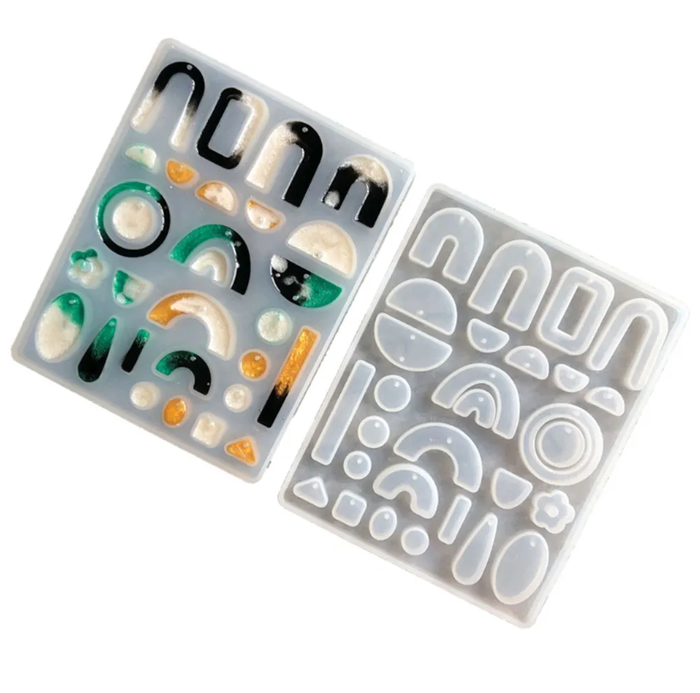 1 Set Geometric Shape Earrings Pendants Silicone Molds Epoxy Resin Mold for DIY Crafts Jewelry Making Resin Pendant Mould