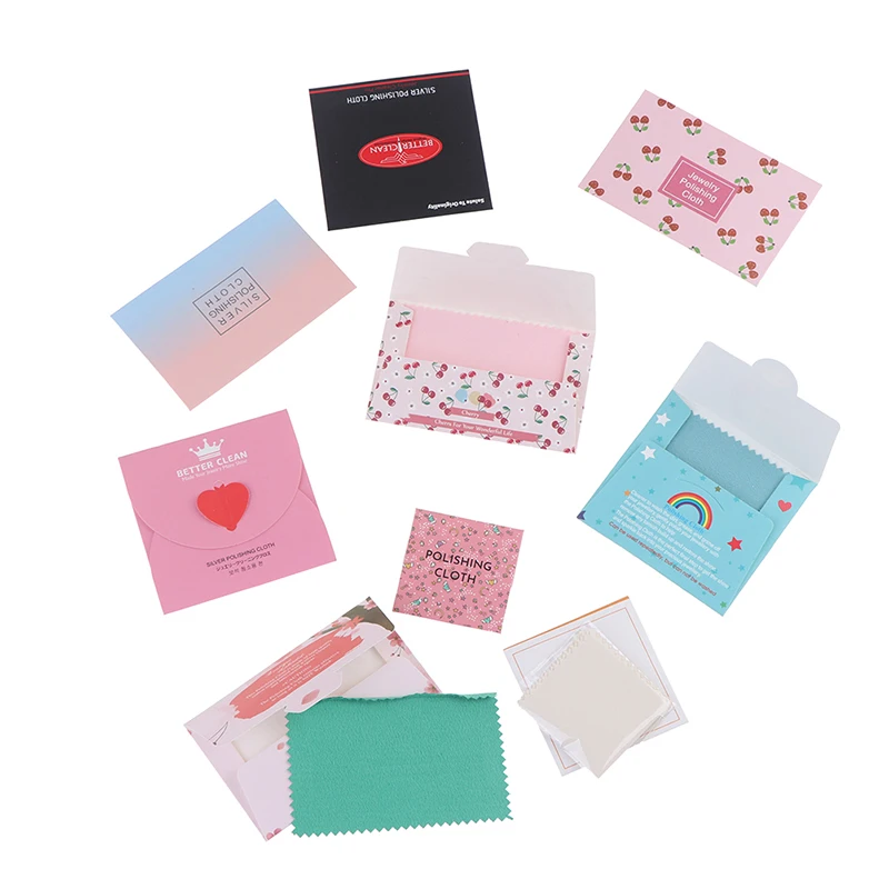 10pcs 925 Sterling silver Jewelry Cleaning Silver Polishing Cloth Soft Clean Wipe Wiping Cloth For Silver Gold Jewelry Tool