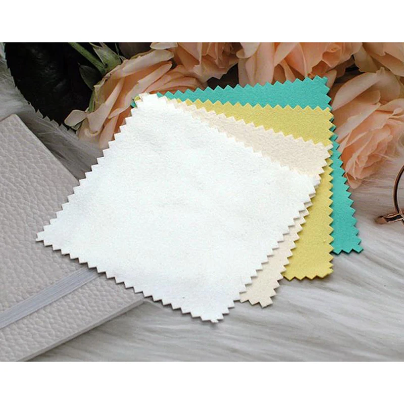10pcs 925 Sterling silver Jewelry Cleaning Silver Polishing Cloth Soft Clean Wipe Wiping Cloth For Silver Gold Jewelry Tool
