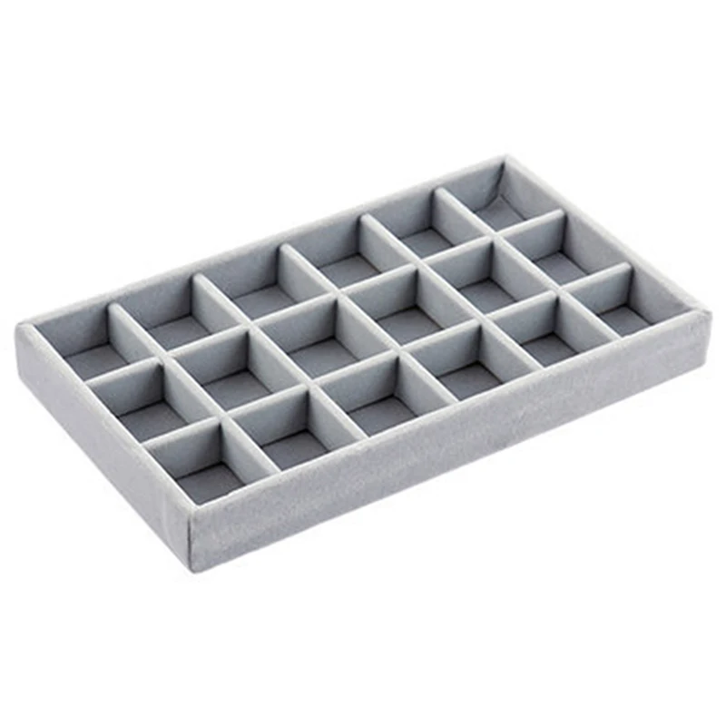Fashion Portable Velvet Jewelry Storage Tray Ring Necklace Display Organizer Box Holder Earring Jewelry Showcase Drawer Storage