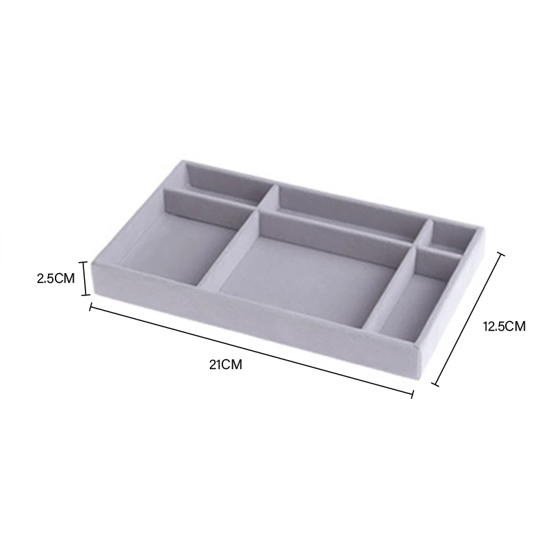 Fashion Portable Velvet Jewelry Storage Tray Ring Necklace Display Organizer Box Holder Earring Jewelry Showcase Drawer Storage
