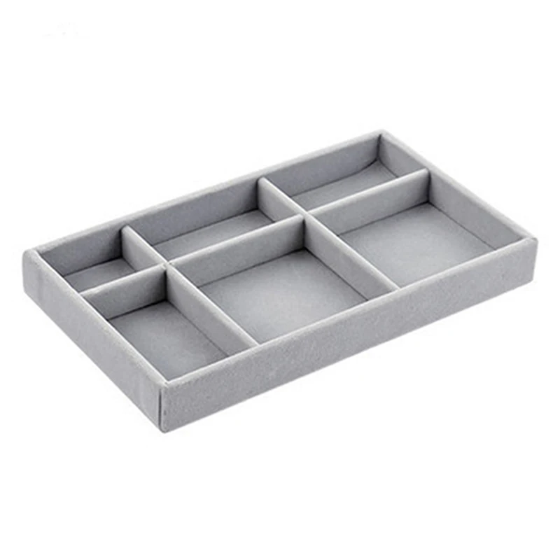 Fashion Portable Velvet Jewelry Storage Tray Ring Necklace Display Organizer Box Holder Earring Jewelry Showcase Drawer Storage