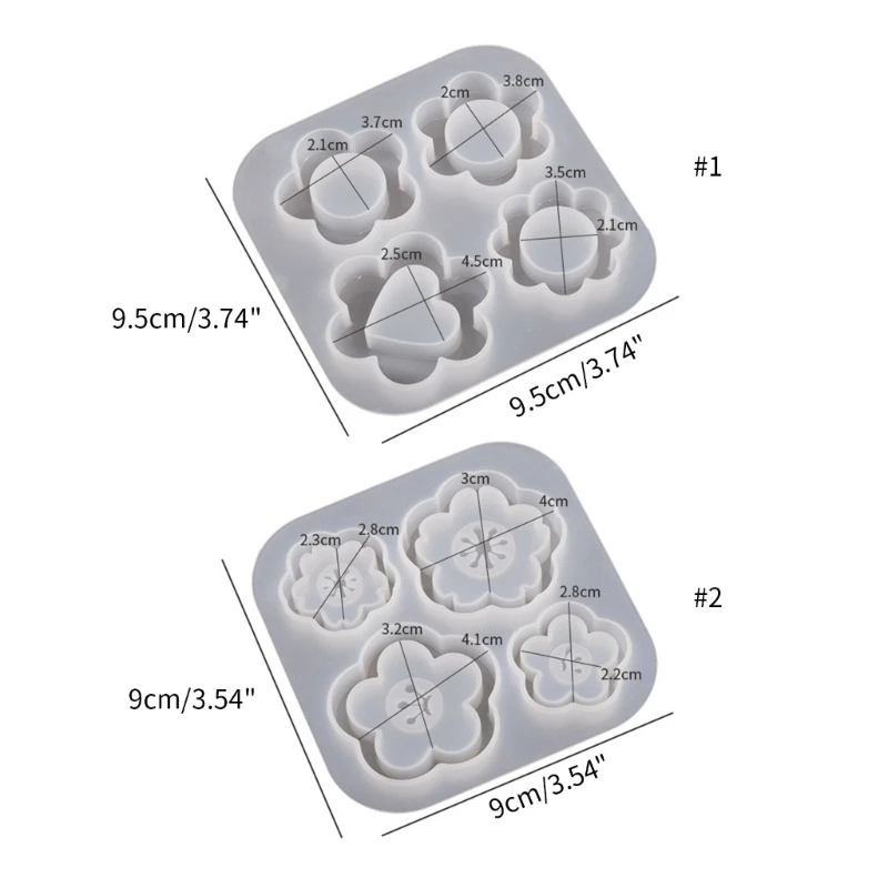 Shiny Glossy Silicone Decoration Molds Flower Ornament Keychain Mold DIY Pendant Jewelry Epoxy Resin Crafting Molds