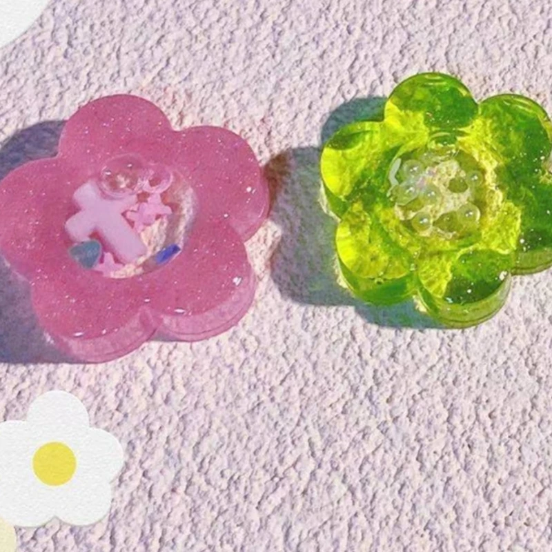 Shiny Glossy Silicone Decoration Molds Flower Ornament Keychain Mold DIY Pendant Jewelry Epoxy Resin Crafting Molds