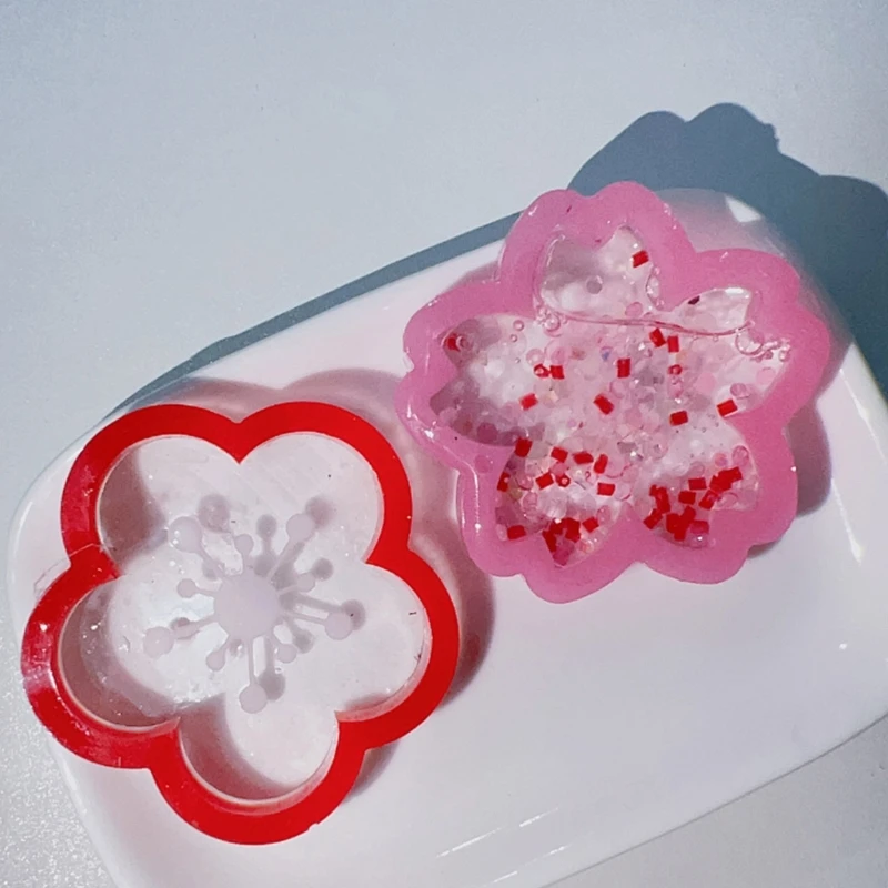 Shiny Glossy Silicone Decoration Molds Flower Ornament Keychain Mold DIY Pendant Jewelry Epoxy Resin Crafting Molds
