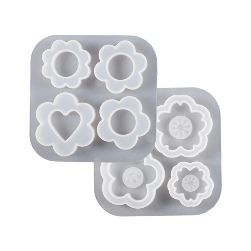 Shiny Glossy Silicone Decoration Molds Flower Ornament Keychain Mold DIY Pendant Jewelry Epoxy Resin Crafting Molds