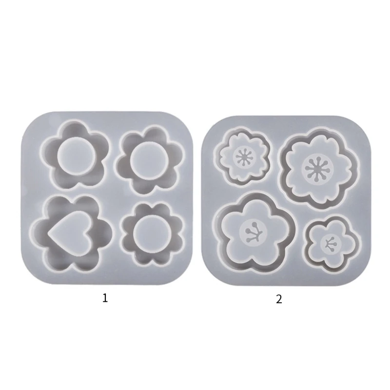 Shiny Glossy Silicone Decoration Molds Flower Ornament Keychain Mold DIY Pendant Jewelry Epoxy Resin Crafting Molds