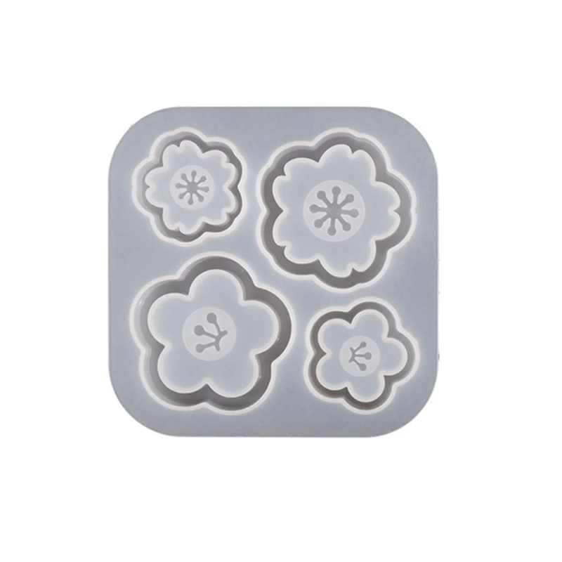 Shiny Glossy Silicone Decoration Molds Flower Ornament Keychain Mold DIY Pendant Jewelry Epoxy Resin Crafting Molds