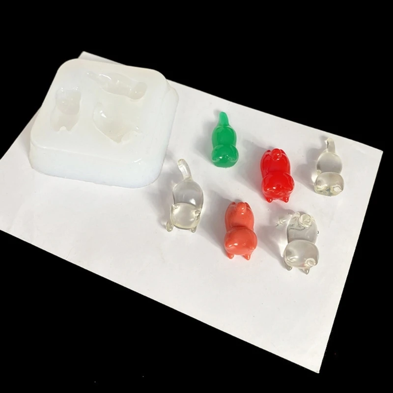 Three Cats Pendant Mold Handmade Jewelry Charm Mould Silicone Accessory Mould F3MD