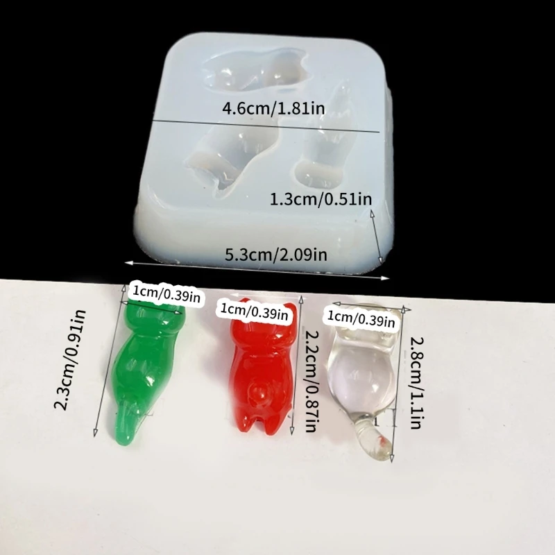 Three Cats Pendant Mold Handmade Jewelry Charm Mould Silicone Accessory Mould F3MD