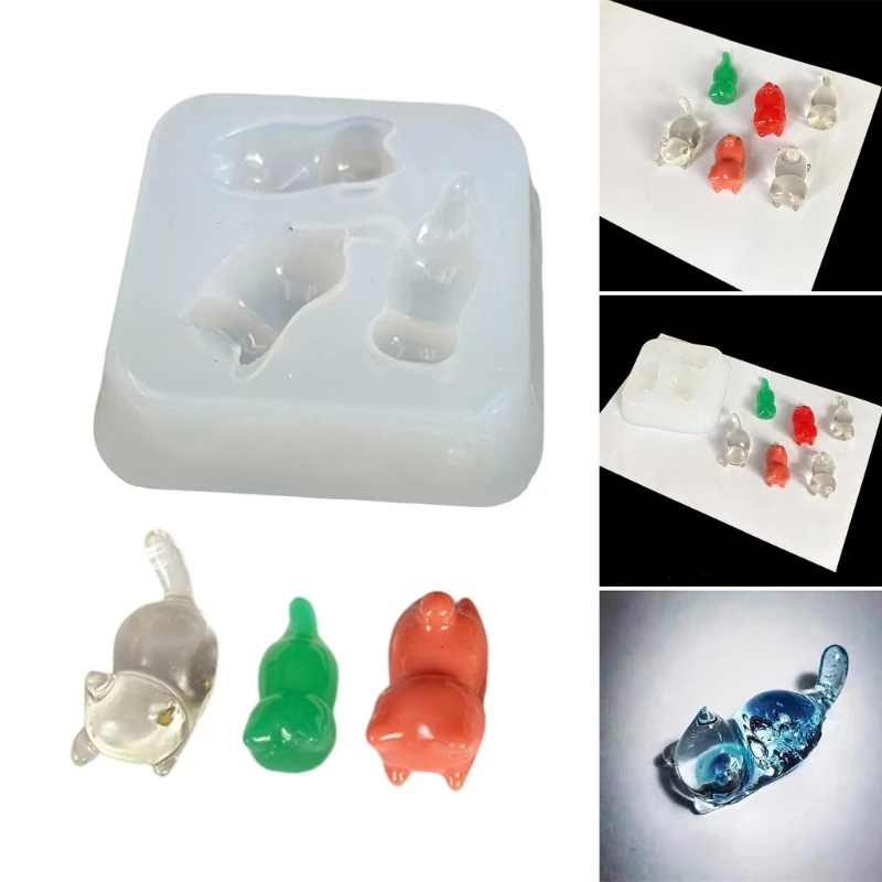 Three Cats Pendant Mold Handmade Jewelry Charm Mould Silicone Accessory Mould F3MD