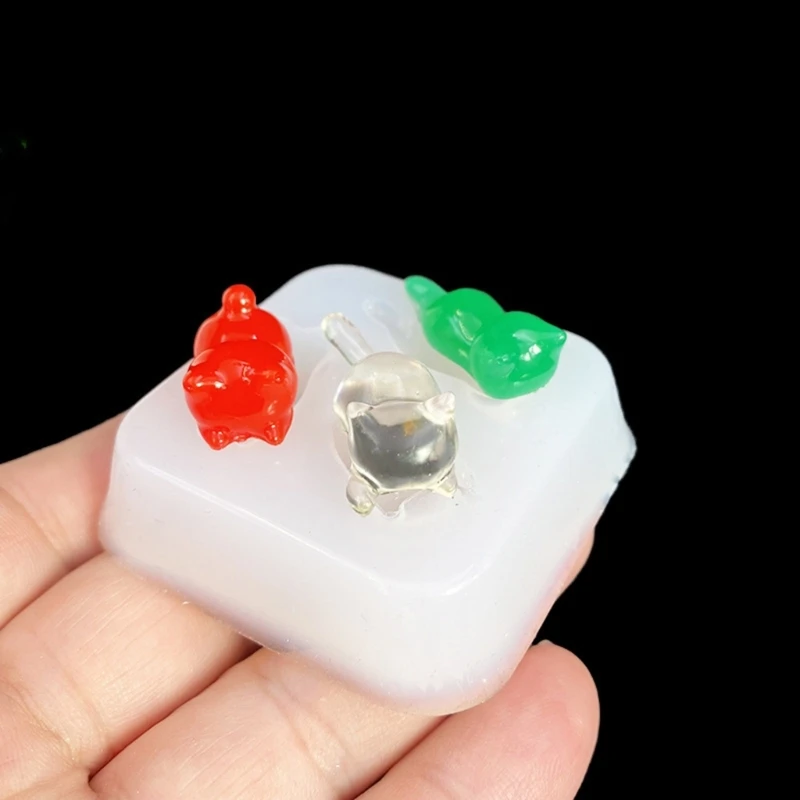 Three Cats Pendant Mold Handmade Jewelry Charm Mould Silicone Accessory Mould F3MD