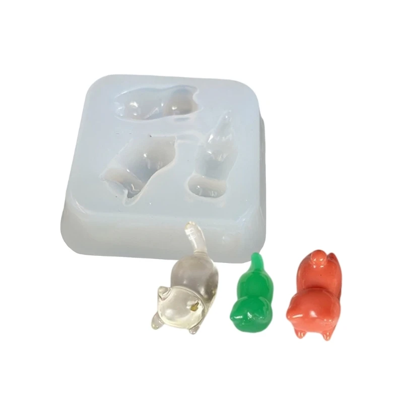 Three Cats Pendant Mold Handmade Jewelry Charm Mould Silicone Accessory Mould F3MD
