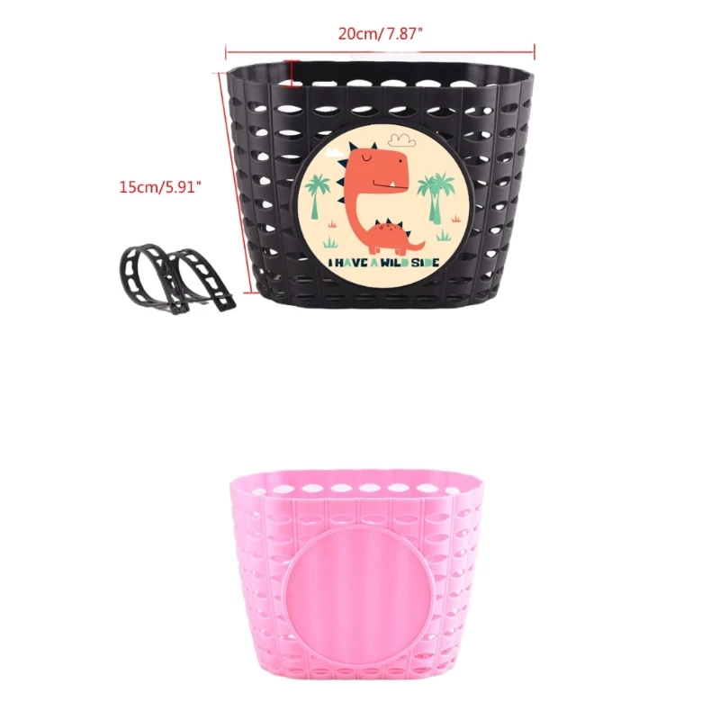 Adjusted Bike Basket Bicycles Handlebars Storage Bike Basket with Fastens Strap, Plastic Bicycles Front Basket for Kids