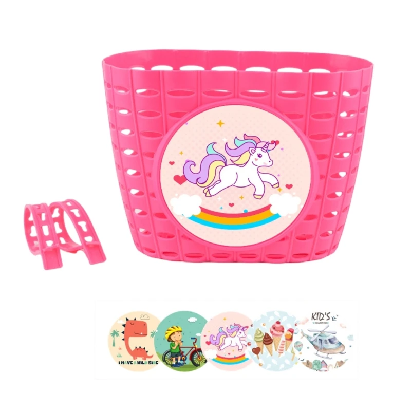 Adjusted Bike Basket Bicycles Handlebars Storage Bike Basket with Fastens Strap, Plastic Bicycles Front Basket for Kids