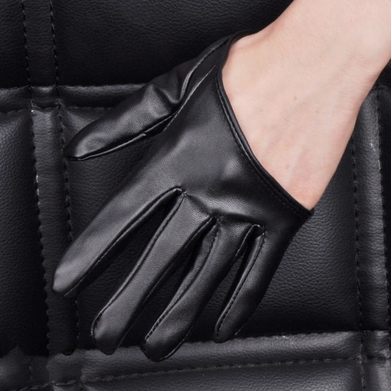 DS Half Palm Full Finger Gloves Sexy Party Performance Gloves Nightclub Pole Dancing Mittens Leather Punk Hip Hop Gloves
