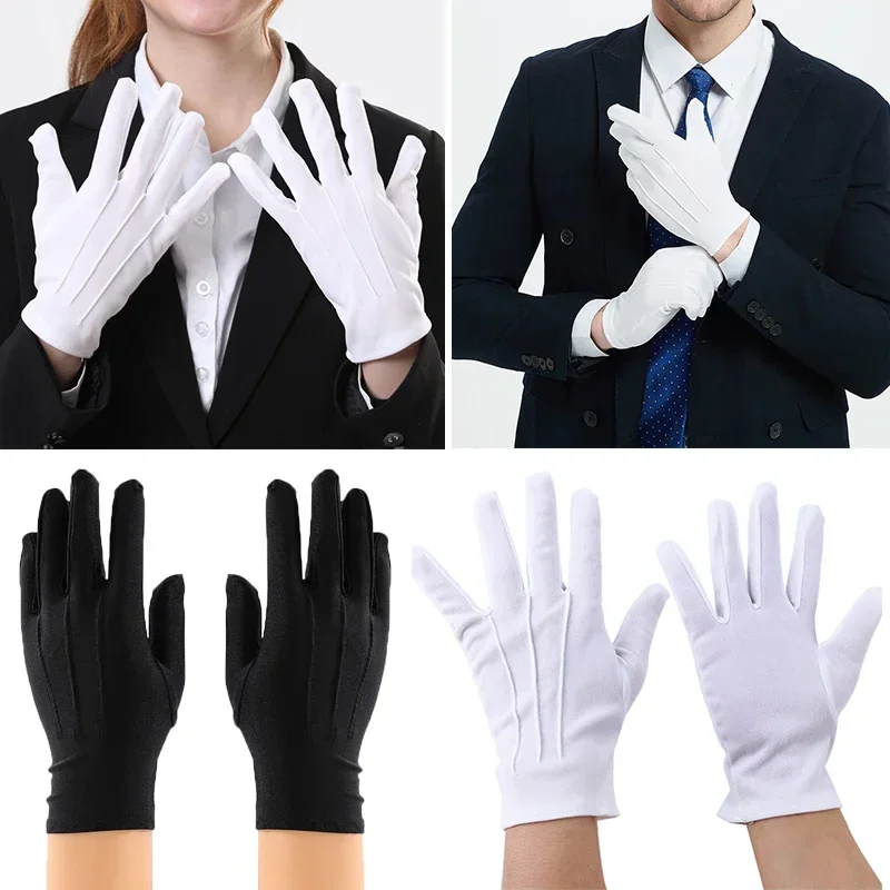 Men's New Solid Tuxedo Gloves Party Festive Wedding Ceremony Formal Uniform Guard Band Butler Protection Etiquette Mittens