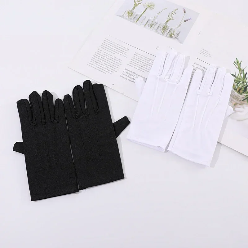 Men's New Solid Tuxedo Gloves Party Festive Wedding Ceremony Formal Uniform Guard Band Butler Protection Etiquette Mittens
