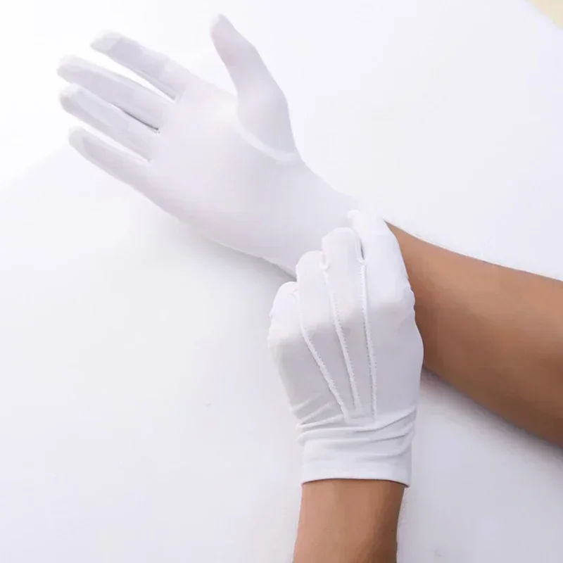 Men's New Solid Tuxedo Gloves Party Festive Wedding Ceremony Formal Uniform Guard Band Butler Protection Etiquette Mittens
