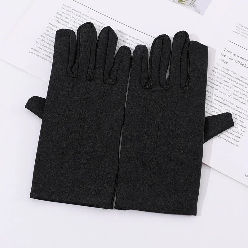 Men's New Solid Tuxedo Gloves Party Festive Wedding Ceremony Formal Uniform Guard Band Butler Protection Etiquette Mittens
