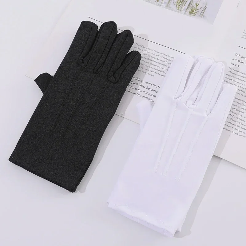 Men's New Solid Tuxedo Gloves Party Festive Wedding Ceremony Formal Uniform Guard Band Butler Protection Etiquette Mittens