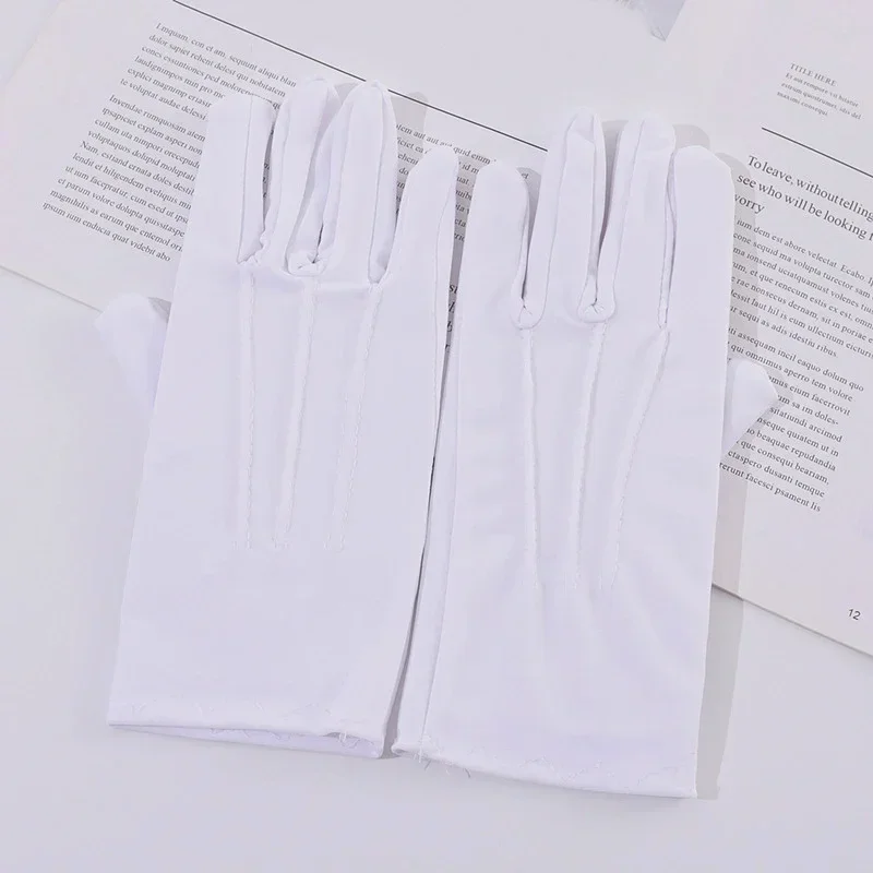 Men's New Solid Tuxedo Gloves Party Festive Wedding Ceremony Formal Uniform Guard Band Butler Protection Etiquette Mittens