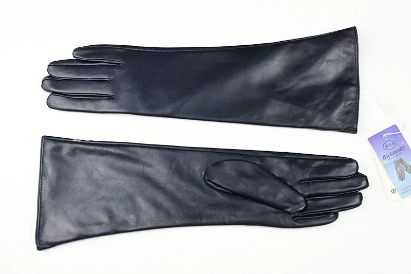 Women's Long Sheepskin Gloves With Colorful Leather and Thick Velvet Lining For Warmth and Winter Cold Protection Gloves