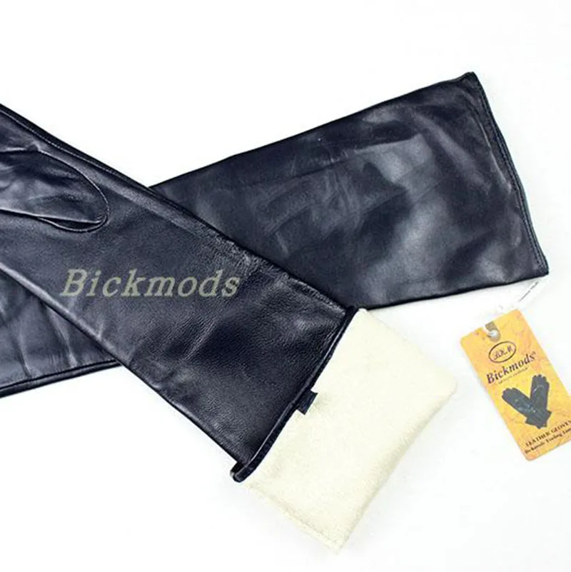 Women's Long Sheepskin Gloves With Colorful Leather and Thick Velvet Lining For Warmth and Winter Cold Protection Gloves