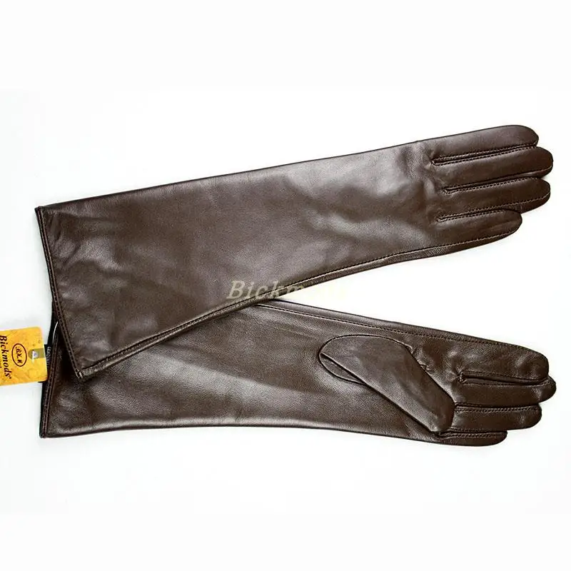 Women's Long Sheepskin Gloves With Colorful Leather and Thick Velvet Lining For Warmth and Winter Cold Protection Gloves