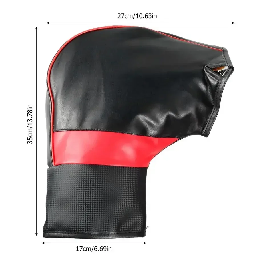 Winter Velvet Leather Black Gloves Padded Motorcycle Glove Cycling Warm Windproof Waterproof Gloves Winter Guantes Para Motos