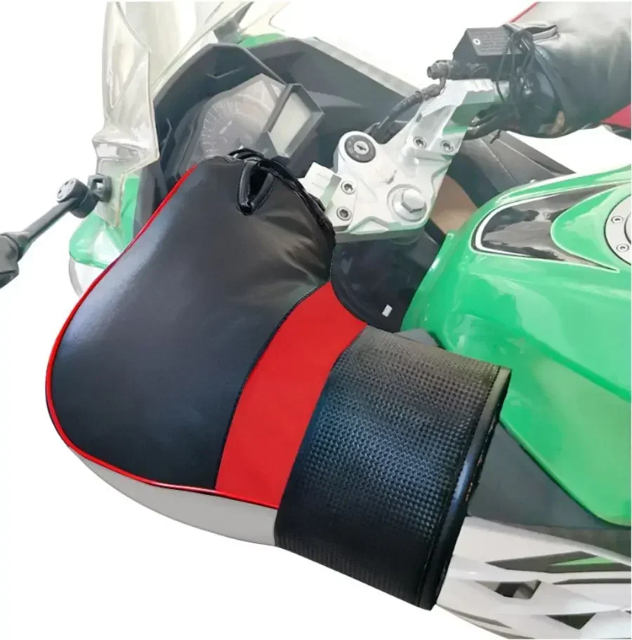 Winter Velvet Leather Black Gloves Padded Motorcycle Glove Cycling Warm Windproof Waterproof Gloves Winter Guantes Para Motos