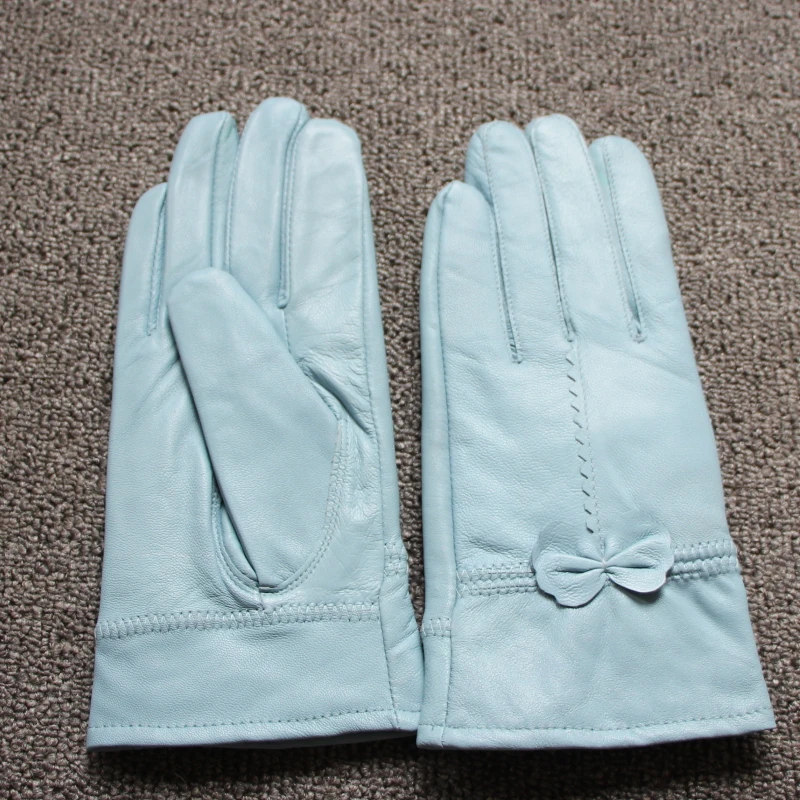 2025 women's genuine leather gloves red sheepskin gloves autumn and winter fashion female windproof gloves