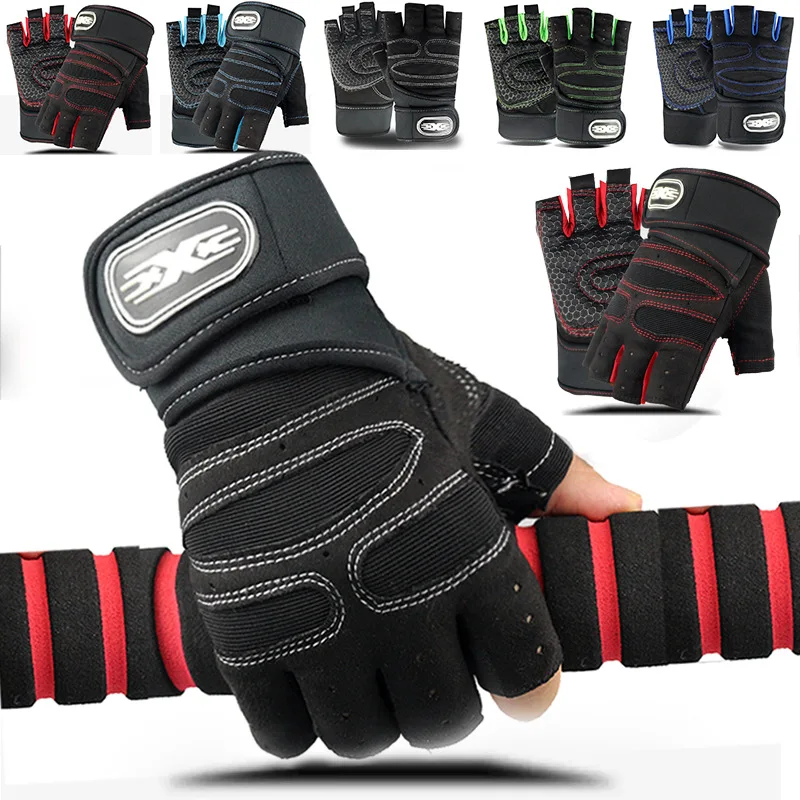 Fitness Half Finger Gloves Men Women Outdoor Sports Riding Gloves Gym Dumbbell Non Slip Horizontal Bar Exercise Training Gloves