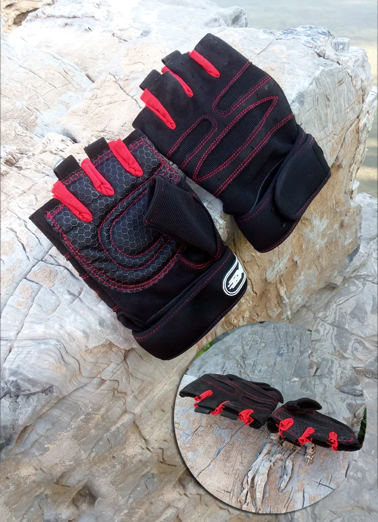 Fitness Half Finger Gloves Men Women Outdoor Sports Riding Gloves Gym Dumbbell Non Slip Horizontal Bar Exercise Training Gloves