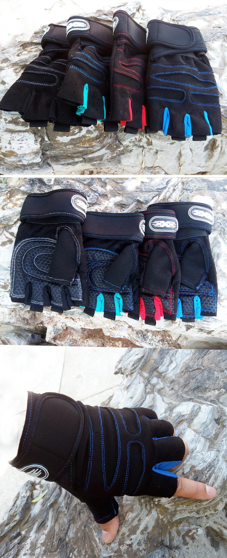 Fitness Half Finger Gloves Men Women Outdoor Sports Riding Gloves Gym Dumbbell Non Slip Horizontal Bar Exercise Training Gloves