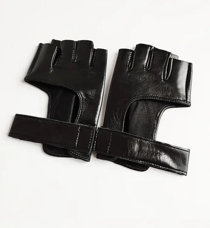 Women's Natural sheepskin leather hollow out motorcycle glove female fashion  genuine leather sports driving glove R2887