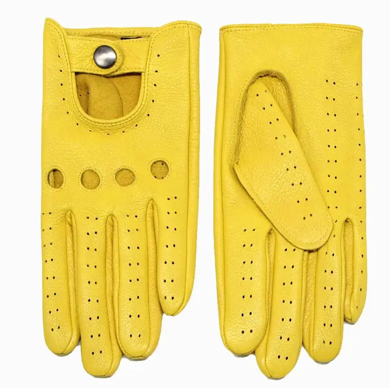 Men's Natural Leather Glove Genuine Leather Tactical Sports Driving Riding Glove R3473
