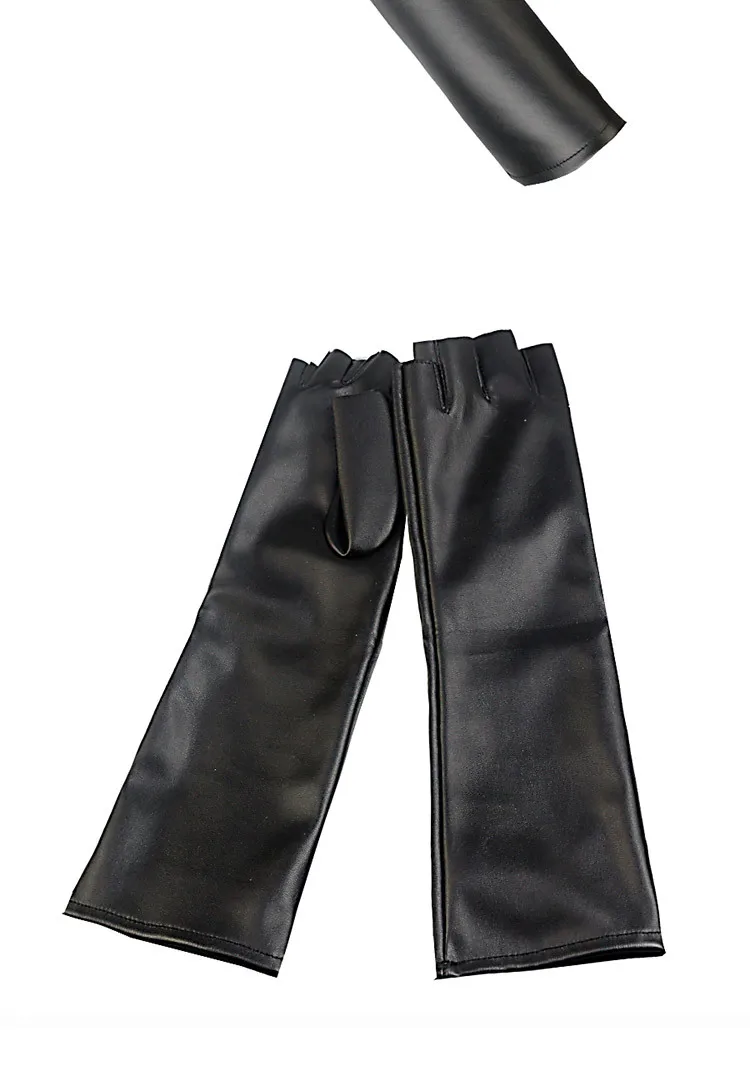 Fashion Winter Half Finger Gloves Women Dancing Party Show Long Elbow PU Leather Gloves Outdoor Hiking Driving Gloves Mittens