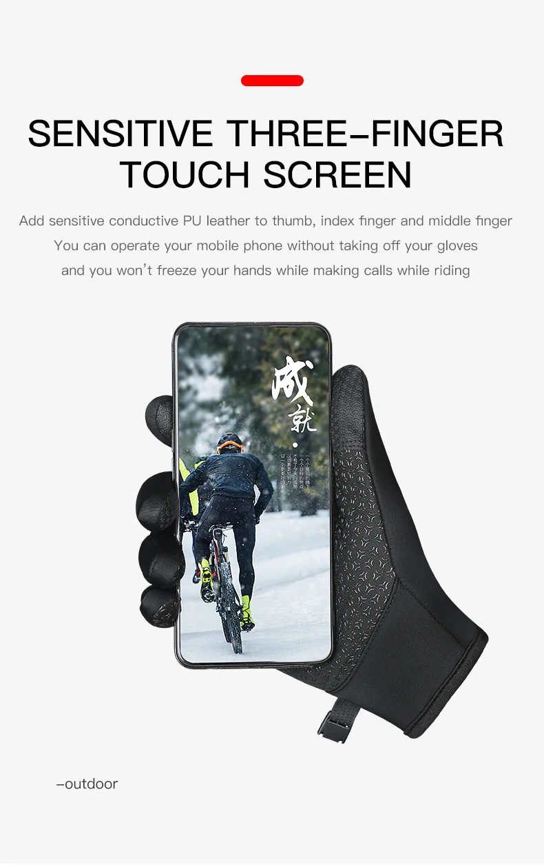 Men's and Women's Autumn and Winter Cycling Gloves - Upgraded Touchscreen Warm Knitted Gloves for Cold Weather, Suitable for Run