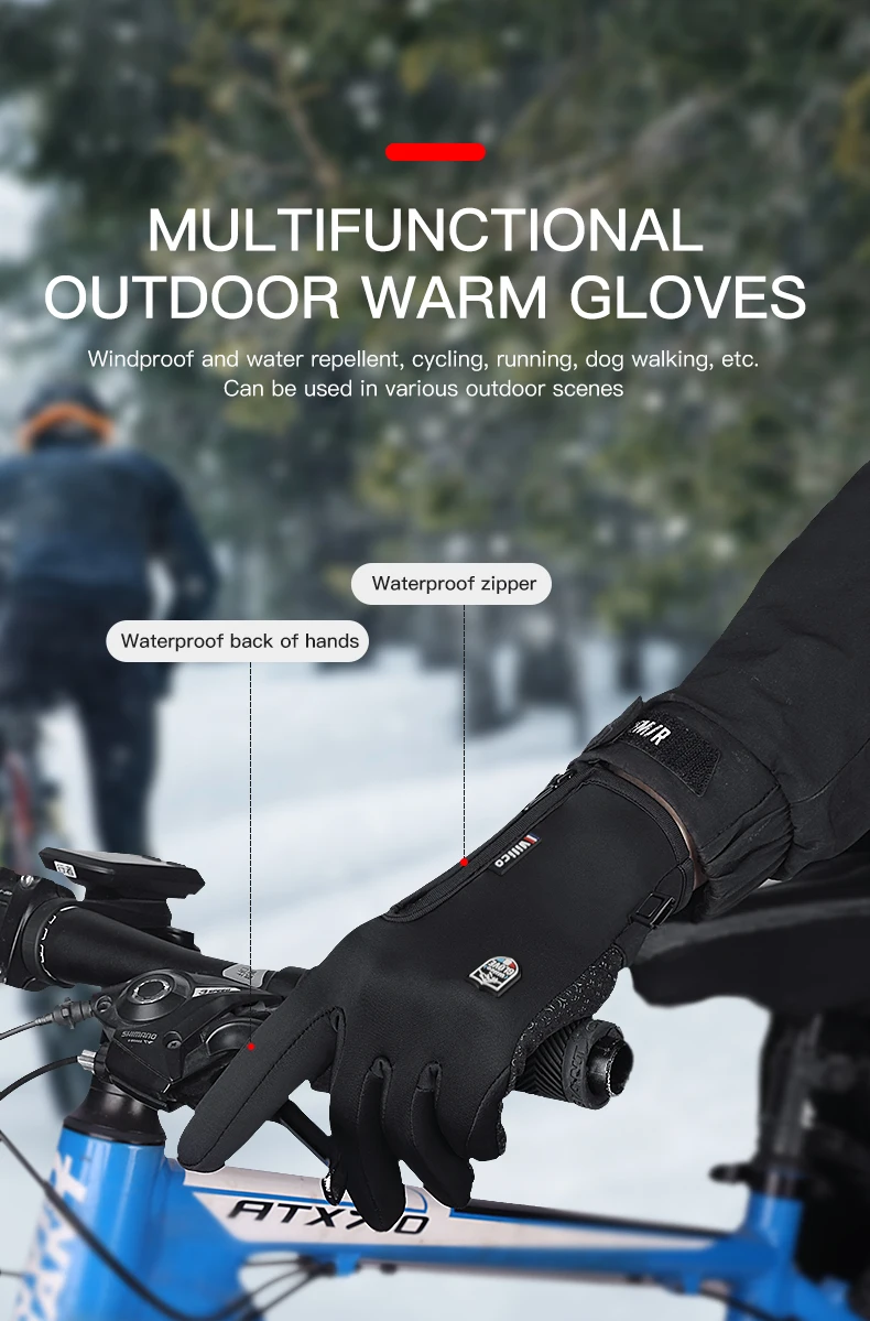 Men's and Women's Autumn and Winter Cycling Gloves - Upgraded Touchscreen Warm Knitted Gloves for Cold Weather, Suitable for Run